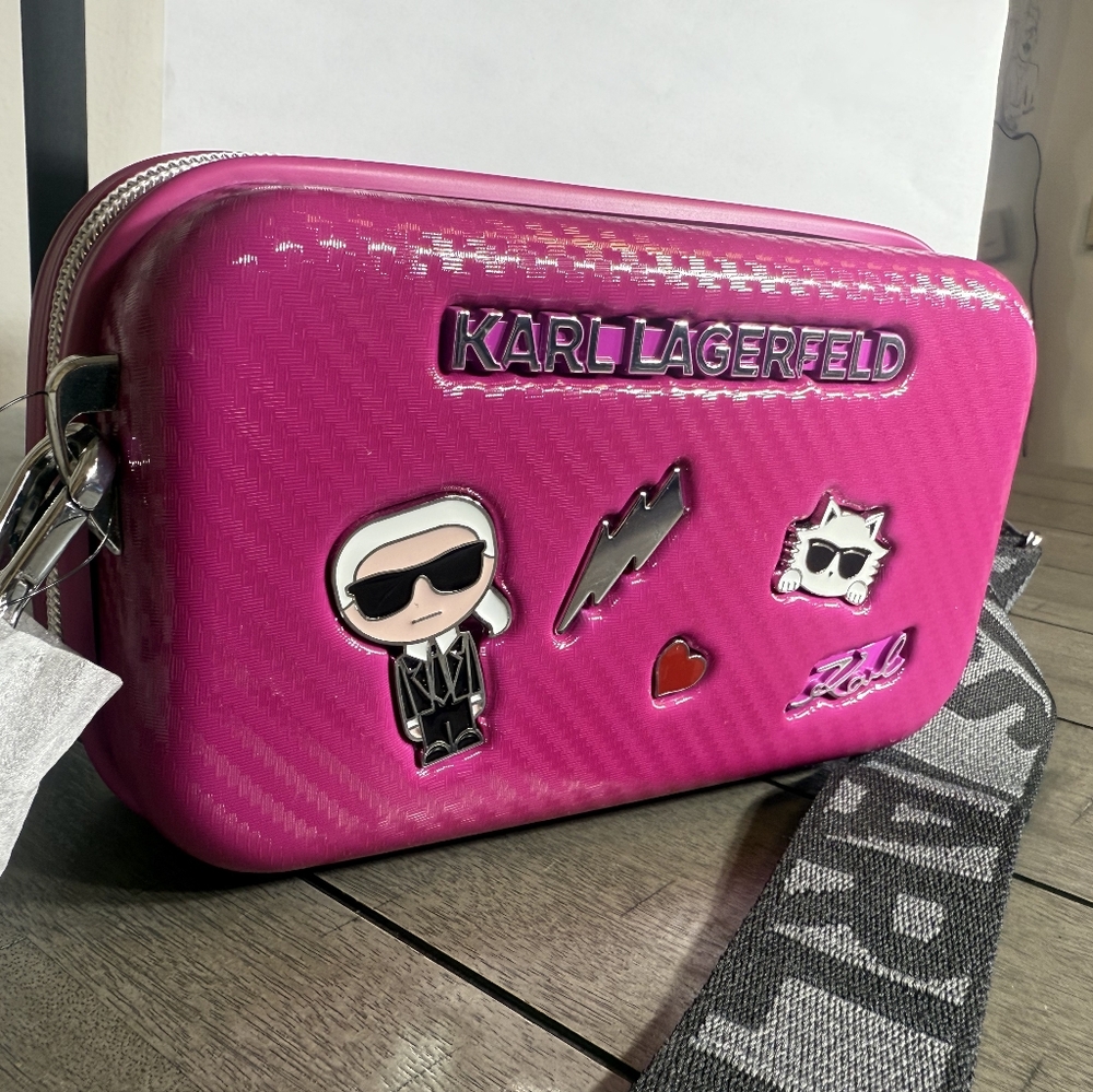 Karl Lagerfeld Hot Fuscia Hard-Shell Maybelle Camera Bag
